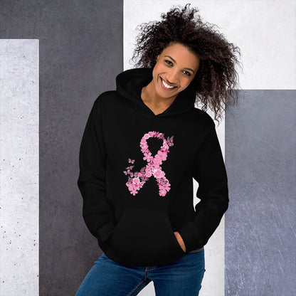 Pink Ribbon Butterflies Take Flight Hoodie