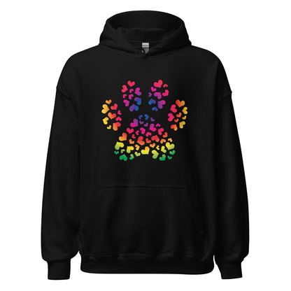 Paw of Hearts Rainbow Hoodie