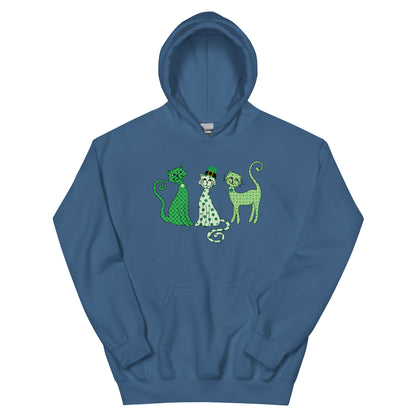 Whimsy St. Patrick's Day Cats Hoodie