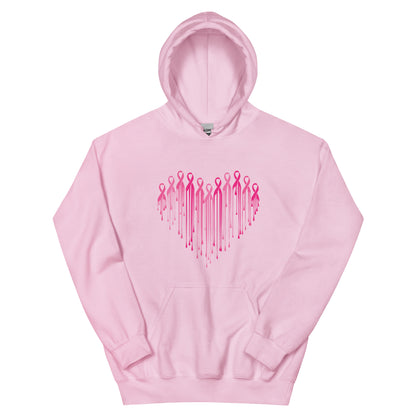 Painted Heart of Pink Ribbons Hoodie