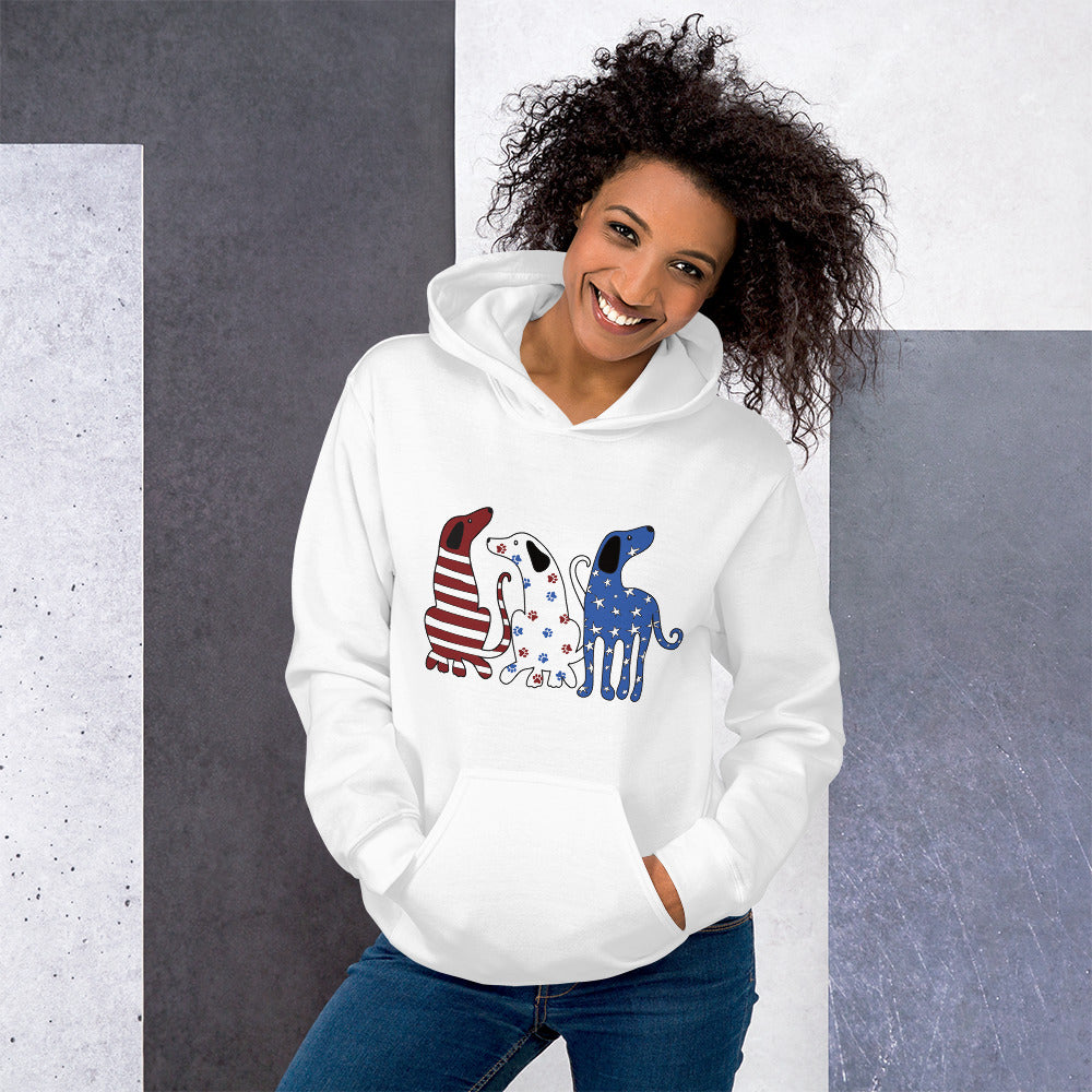 Whimsy Americana Dogs Hoodie