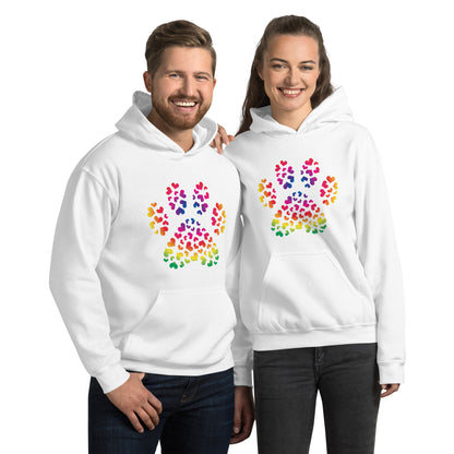 Paw of Hearts Rainbow Hoodie