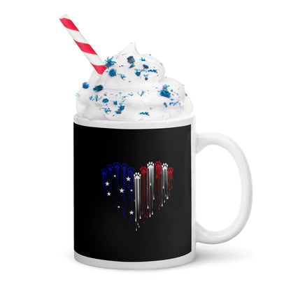 Painted Paws American Heart Flag Mug