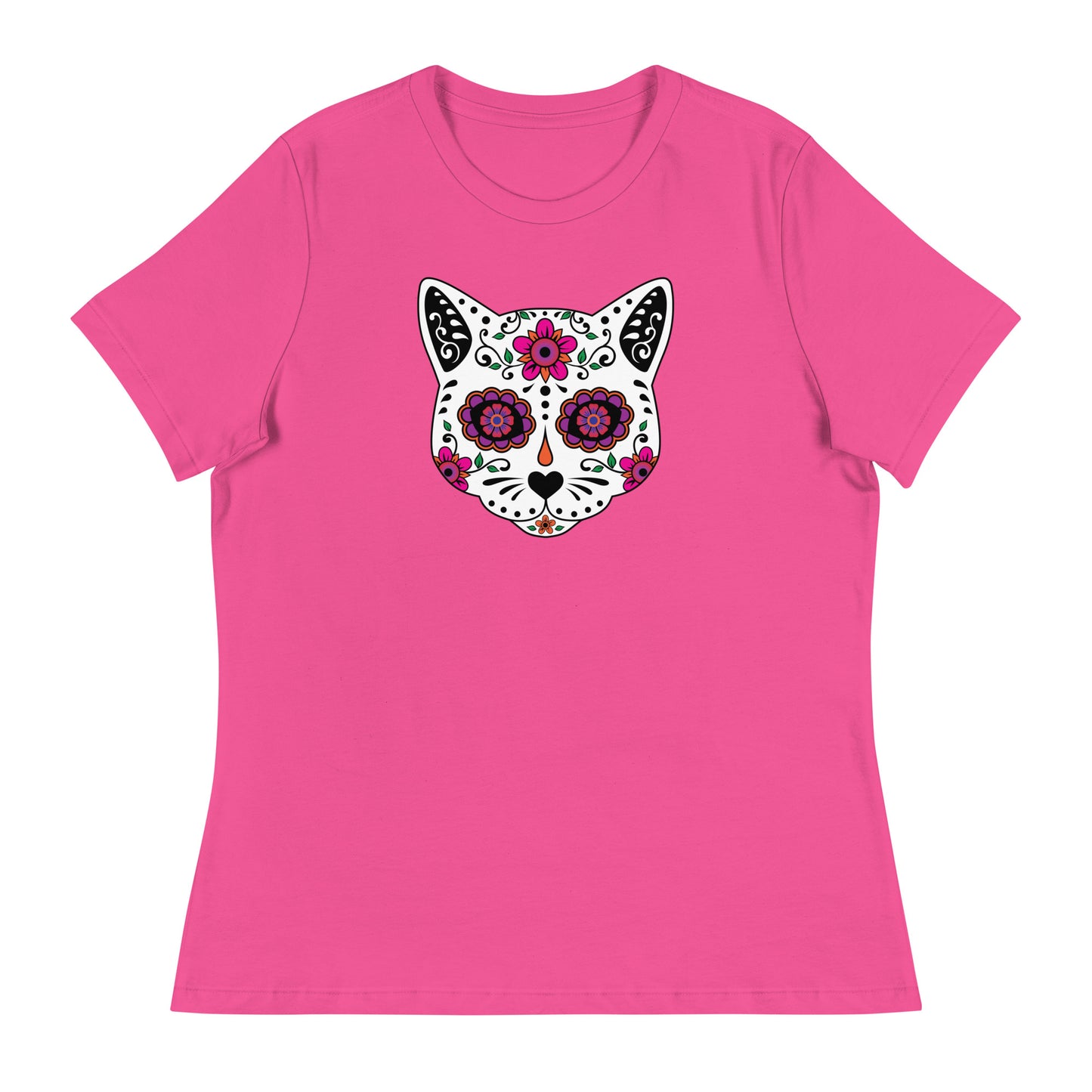 Sugar Skull Cat Women's Relaxed T-Shirt