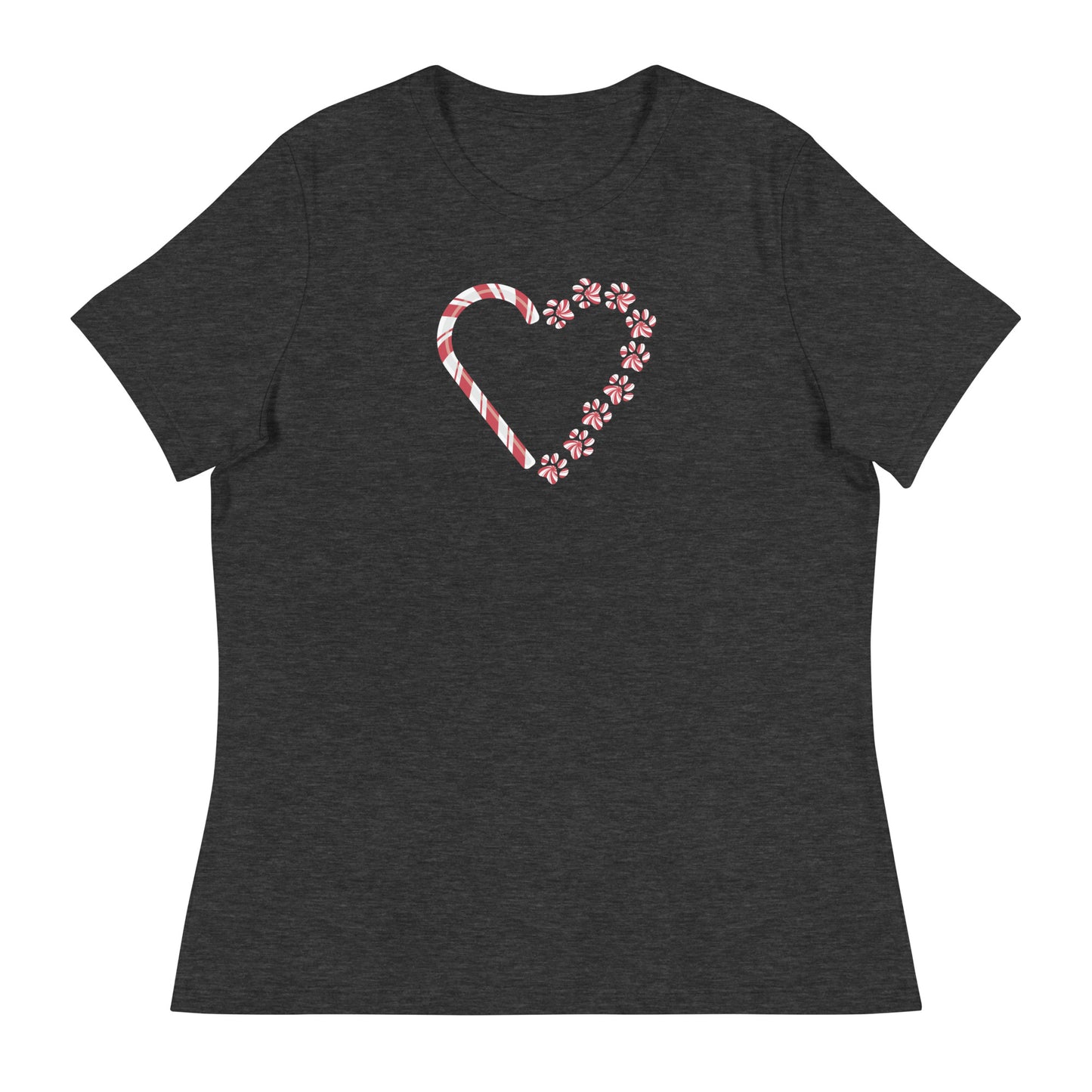 Candy Cane Heart Women's Relaxed T-Shirt