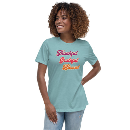 Thankful Grateful Blessed Women's Relaxed T-Shirt