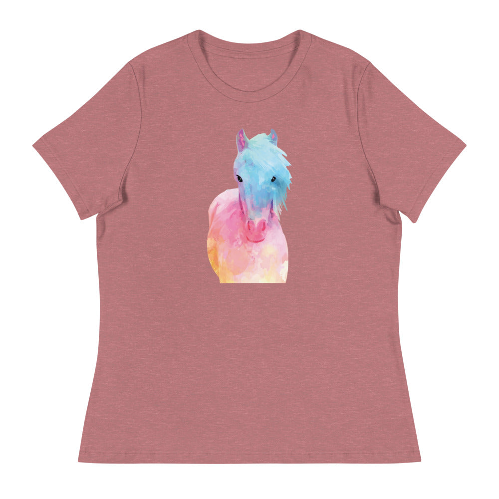 Horse in Sweet Pastels Women's Relaxed T-Shirt