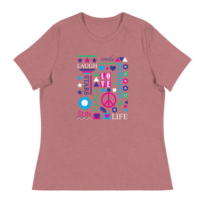 Color Pop of Peace Women's Relaxed T-Shirt