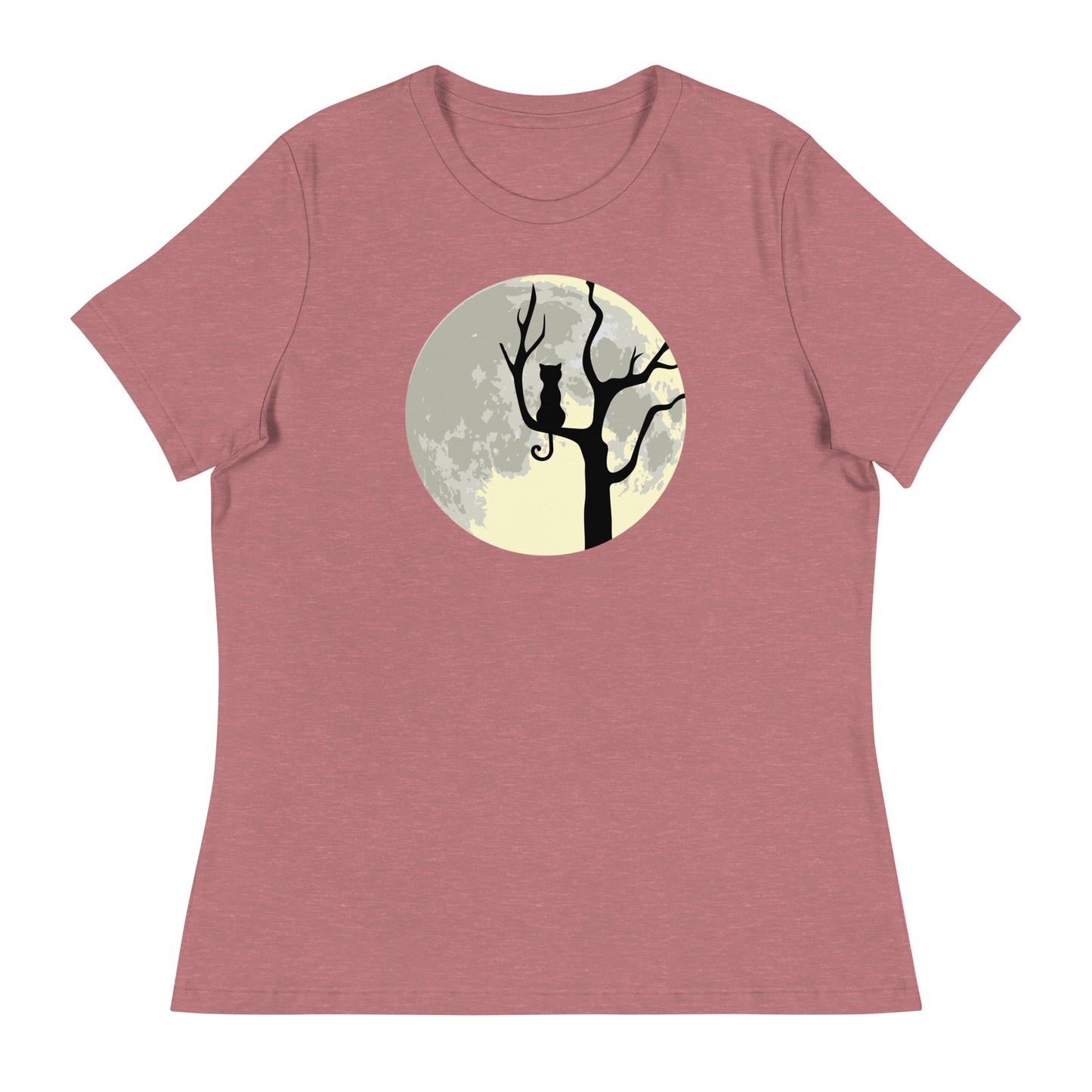 Spooky Tree & Cat Women's Relaxed T-Shirt