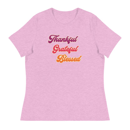 Thankful Grateful Blessed Women's Relaxed T-Shirt