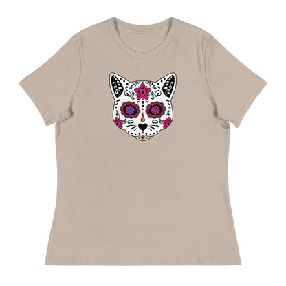 Sugar Skull Cat Women's Relaxed T-Shirt