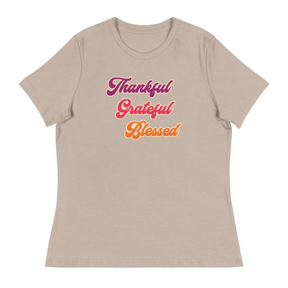 Thankful Grateful Blessed Women's Relaxed T-Shirt