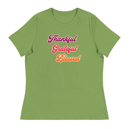 Thankful Grateful Blessed Women's Relaxed T-Shirt