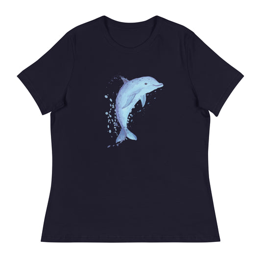 Sweet & Splashing Dolphin Women's Relaxed T-Shirt