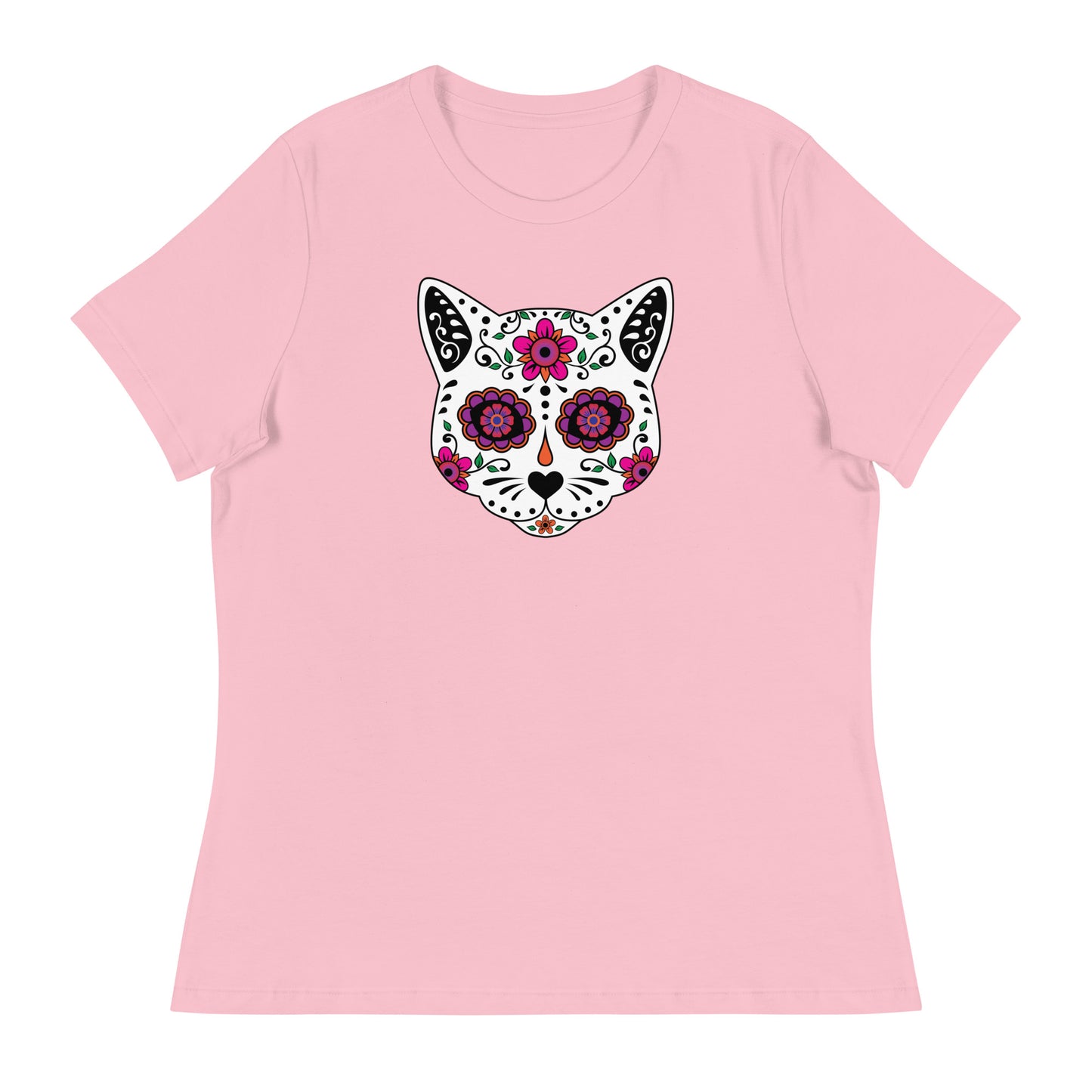 Sugar Skull Cat Women's Relaxed T-Shirt