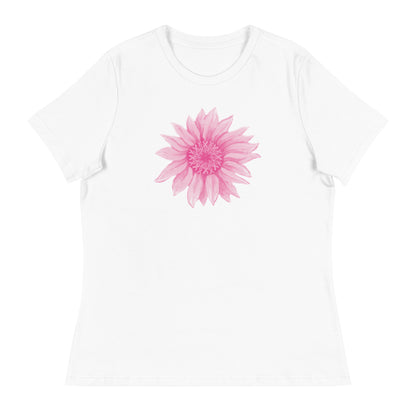 Pink Ribbon Sunflower Women's Relaxed T-Shirt