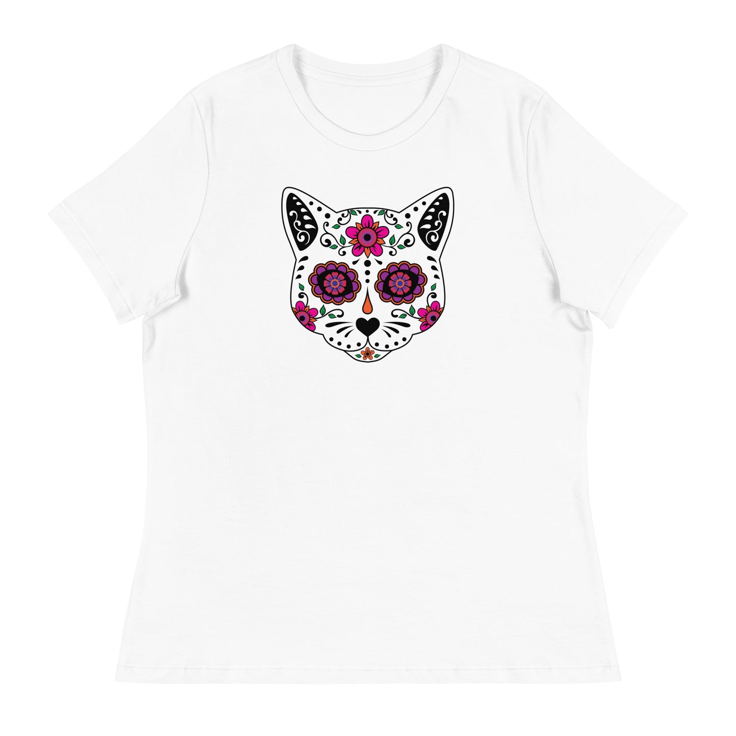 Sugar Skull Cat Women's Relaxed T-Shirt